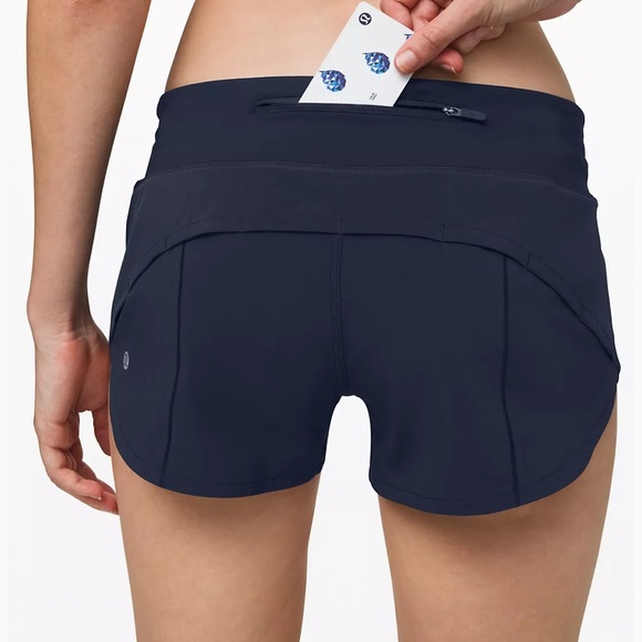 Lululemon navy speed up shorts - Picture 2 of 4